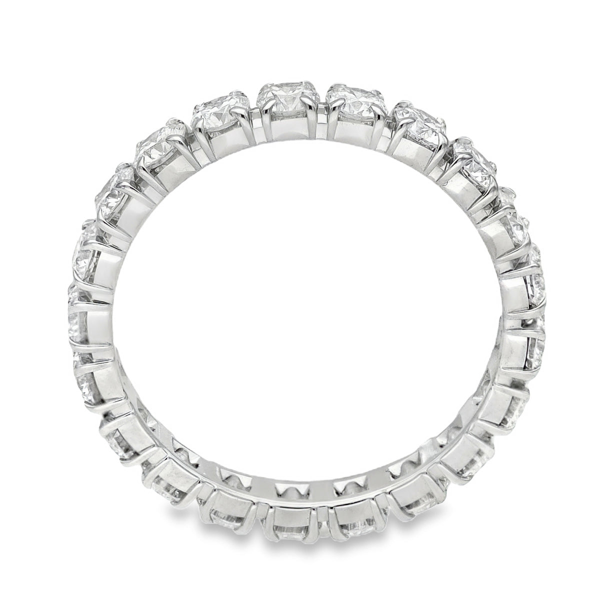 18ct White Gold Diamond Full Eternity Ring - Size L - 1.47ct
