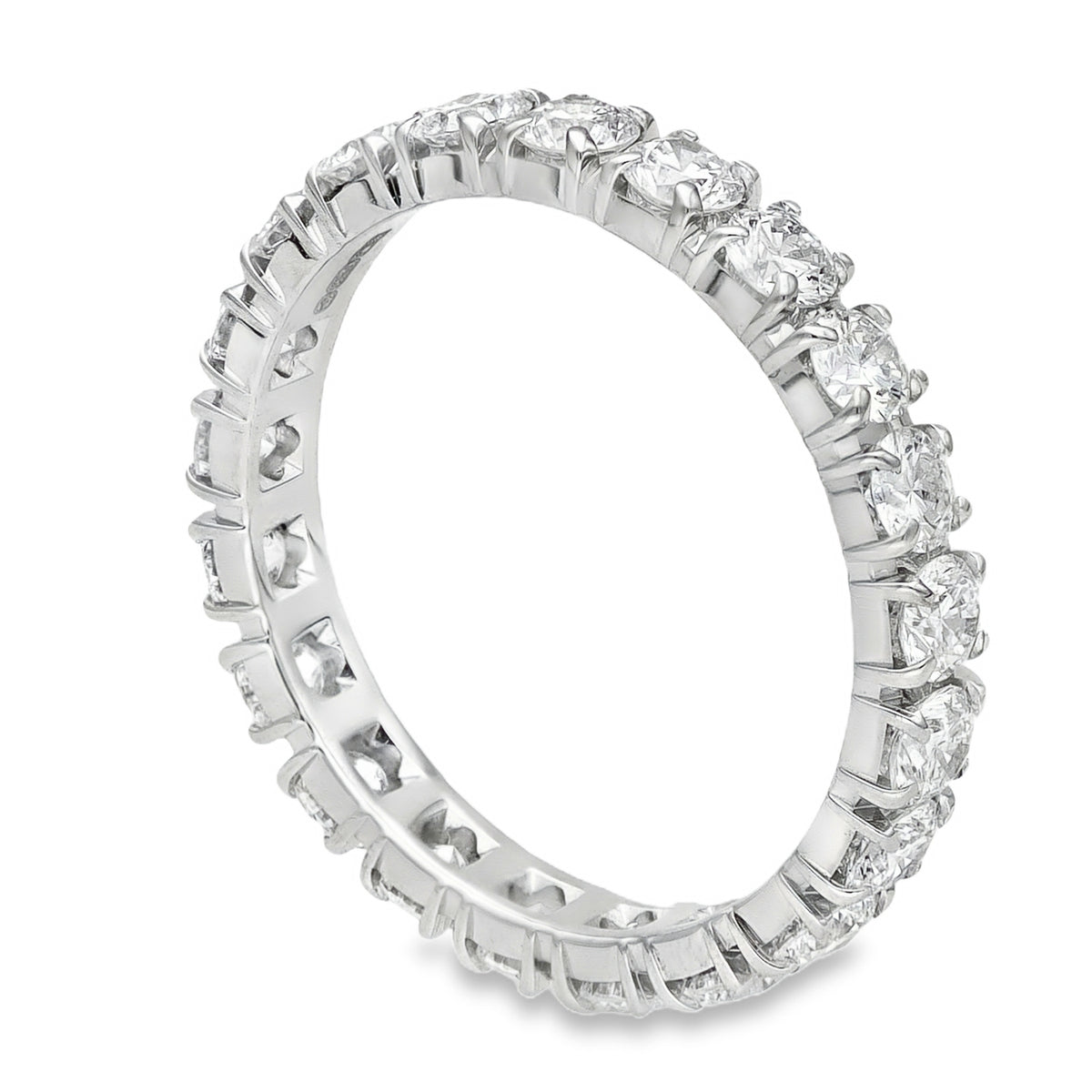 18ct White Gold Diamond Full Eternity Ring - Size L - 1.47ct