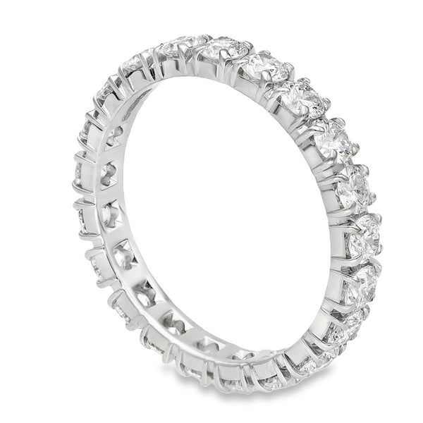 18ct White Gold Diamond Full Eternity Ring - Size L - 1.47ct