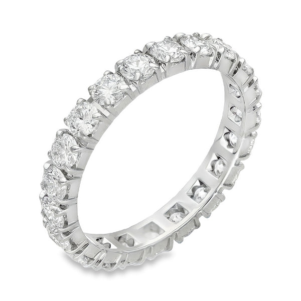 18ct White Gold Diamond Full Eternity Ring - Size L - 1.47ct
