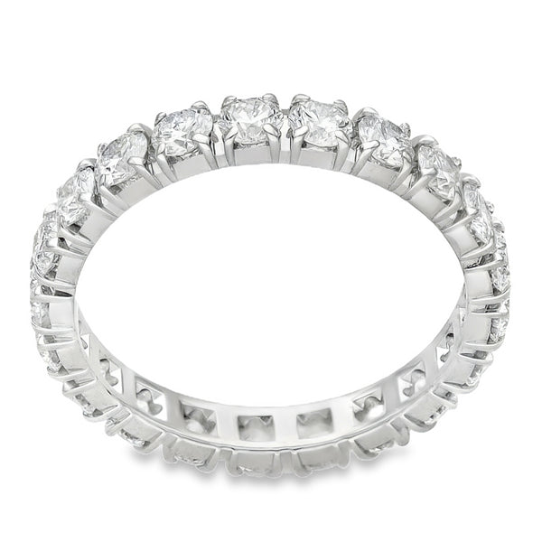 18ct White Gold Diamond Full Eternity Ring - Size L - 1.47ct