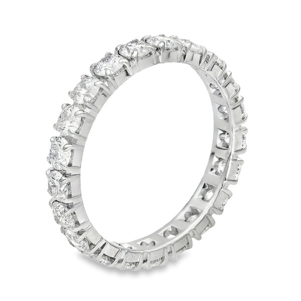 18ct White Gold Diamond Full Eternity Ring - Size L - 1.47ct