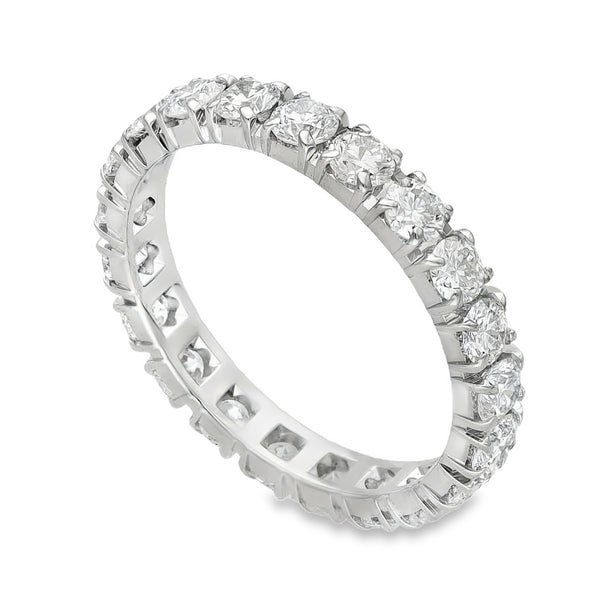 18ct White Gold Diamond Full Eternity Ring - Size L - 1.47ct