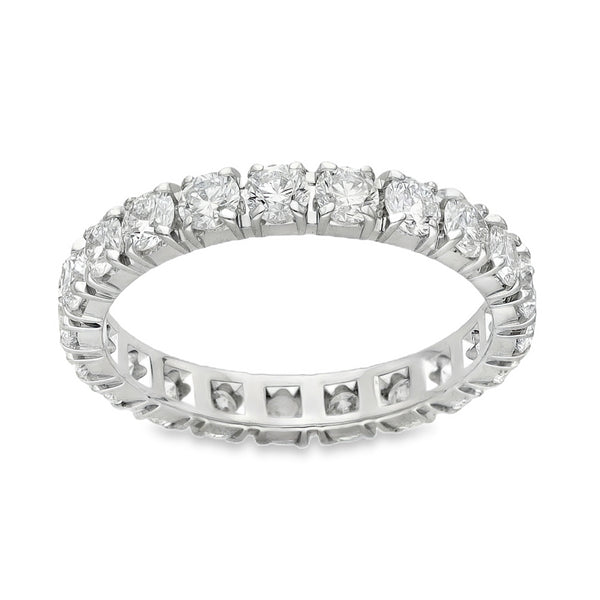 18ct White Gold Diamond Full Eternity Ring - Size L - 1.47ct