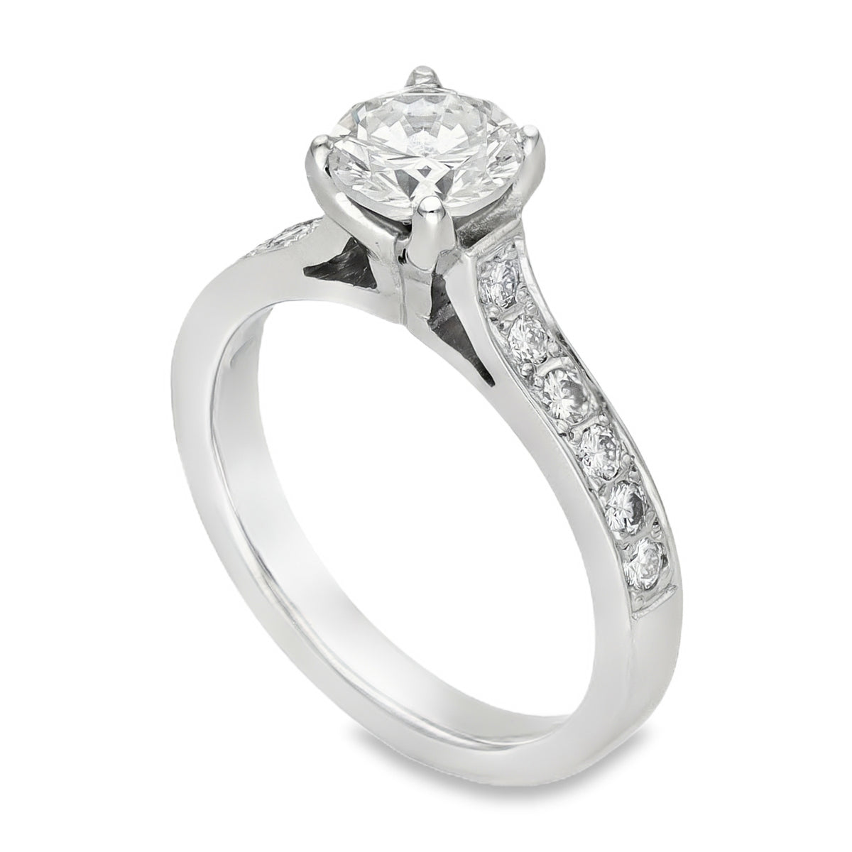 18ct White Gold Diamond Engagement Ring - Size K - 1.21ct