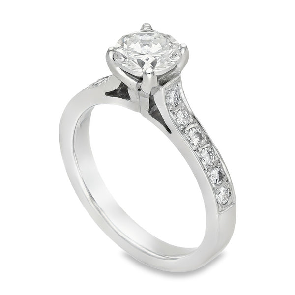 18ct White Gold Diamond Engagement Ring - Size K - 1.21ct