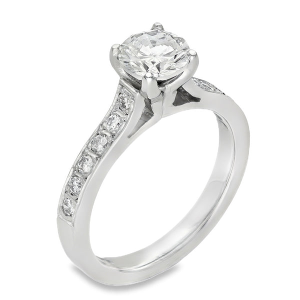 18ct White Gold Diamond Engagement Ring - Size K - 1.21ct