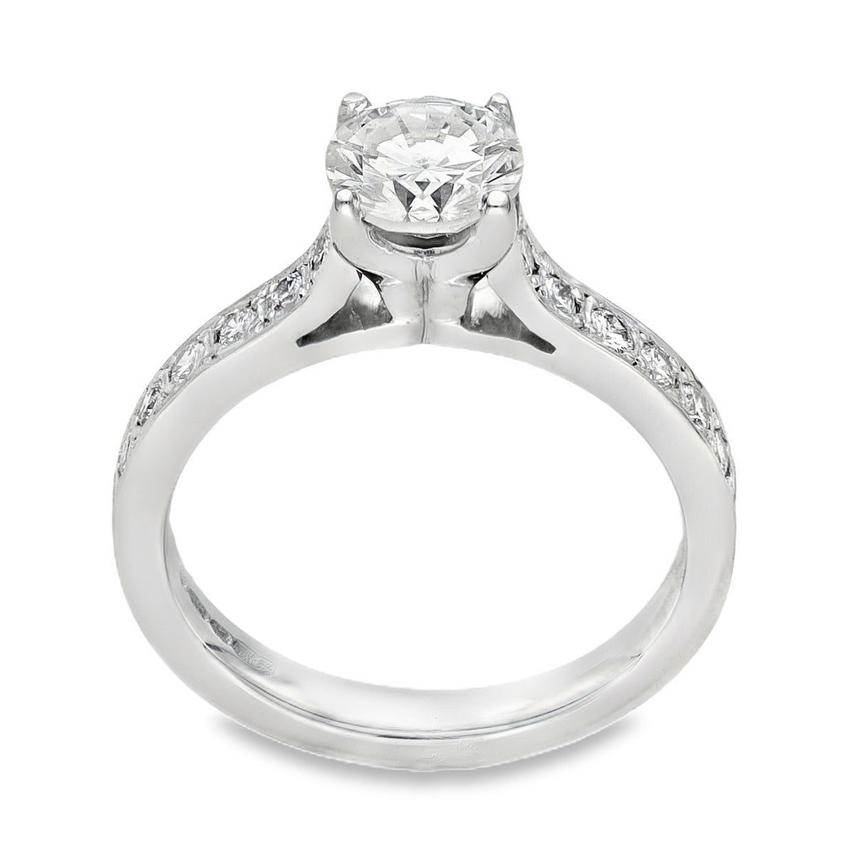 18ct White Gold Diamond Engagement Ring - Size K - 1.21ct