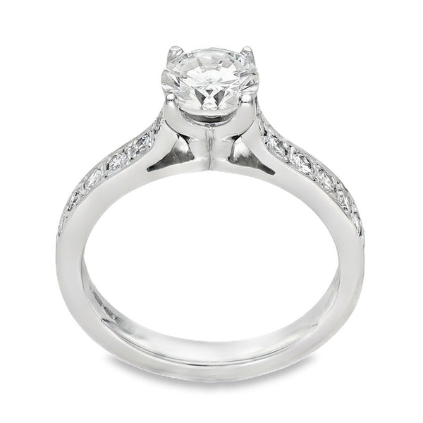 18ct White Gold Diamond Engagement Ring - Size K - 1.21ct