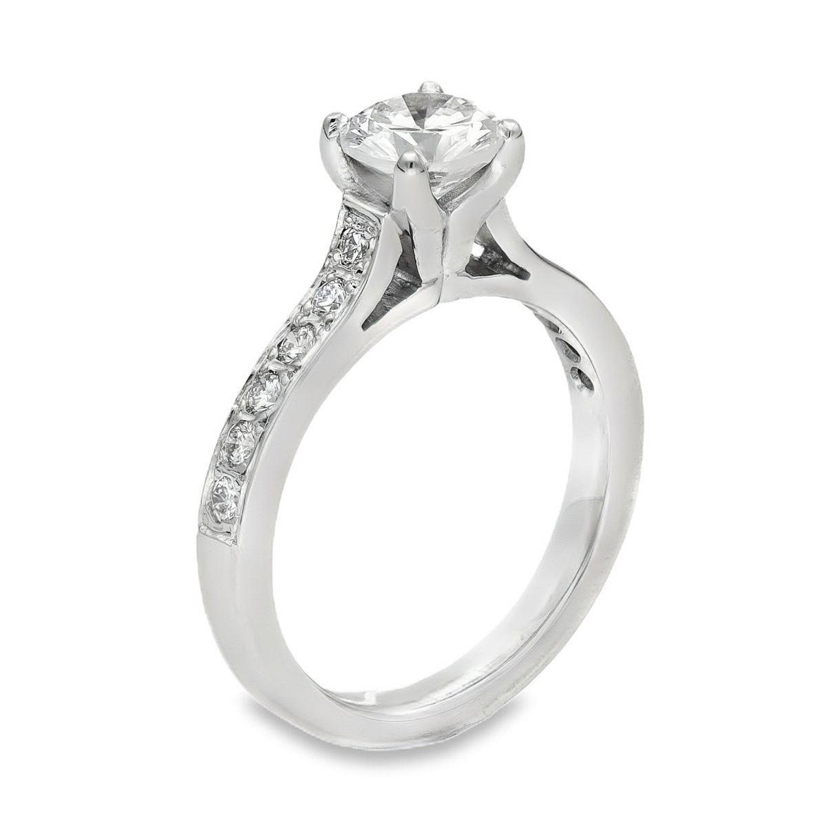 18ct White Gold Diamond Engagement Ring - Size K - 1.21ct