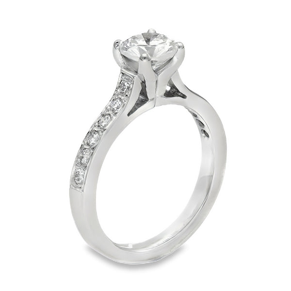 18ct White Gold Diamond Engagement Ring - Size K - 1.21ct