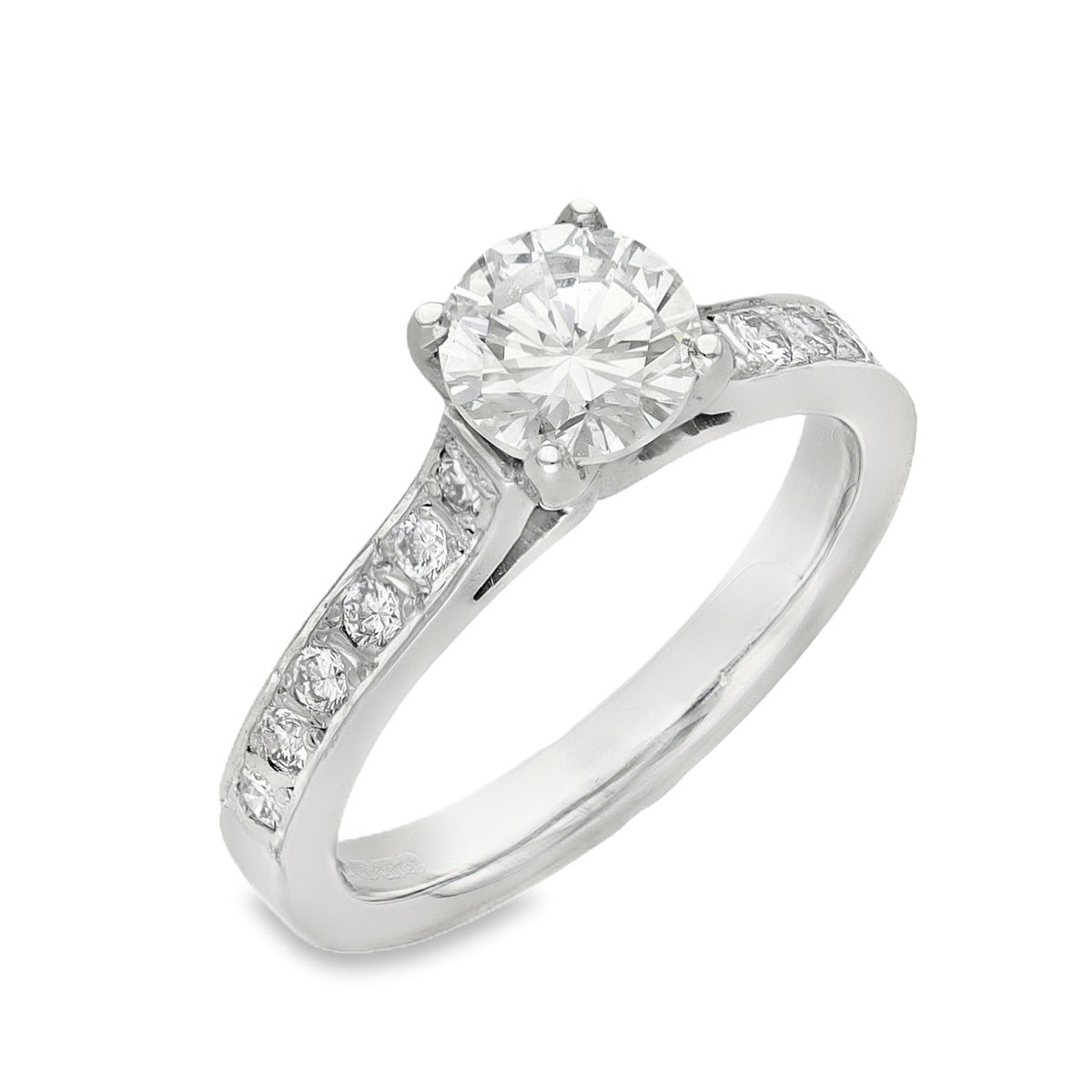 18ct White Gold Diamond Engagement Ring - Size K - 1.21ct