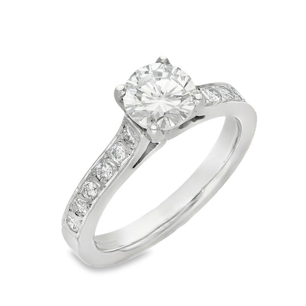 18ct White Gold Diamond Engagement Ring - Size K - 1.21ct