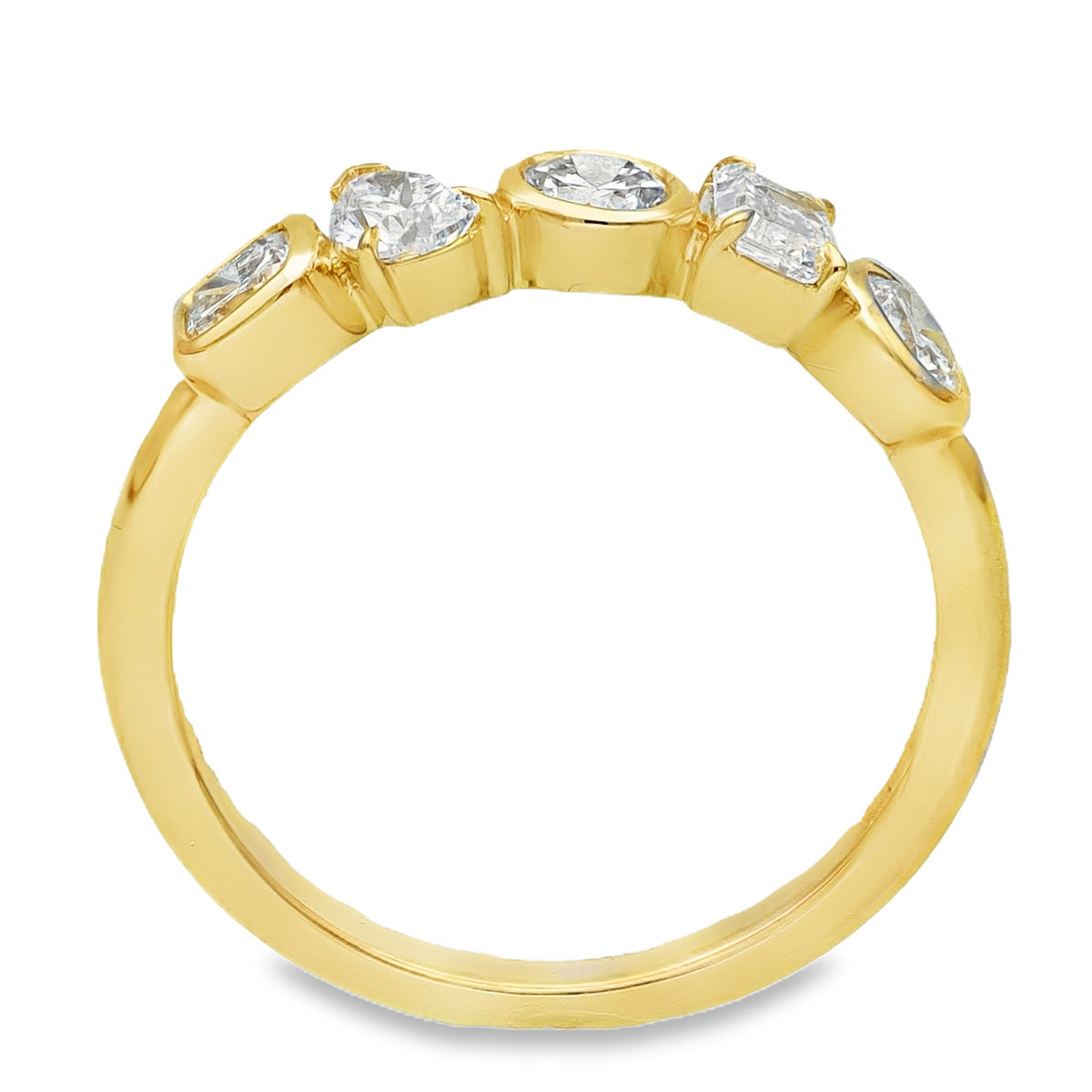 Lab Grown 1.00ct Yellow Gold Certified Diamond Half-Eternity Ring - D-F/VVS-VS