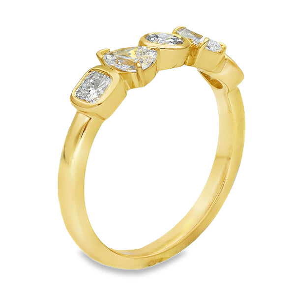 Lab Grown 1.00ct Yellow Gold Certified Diamond Half-Eternity Ring - D-F/VVS-VS