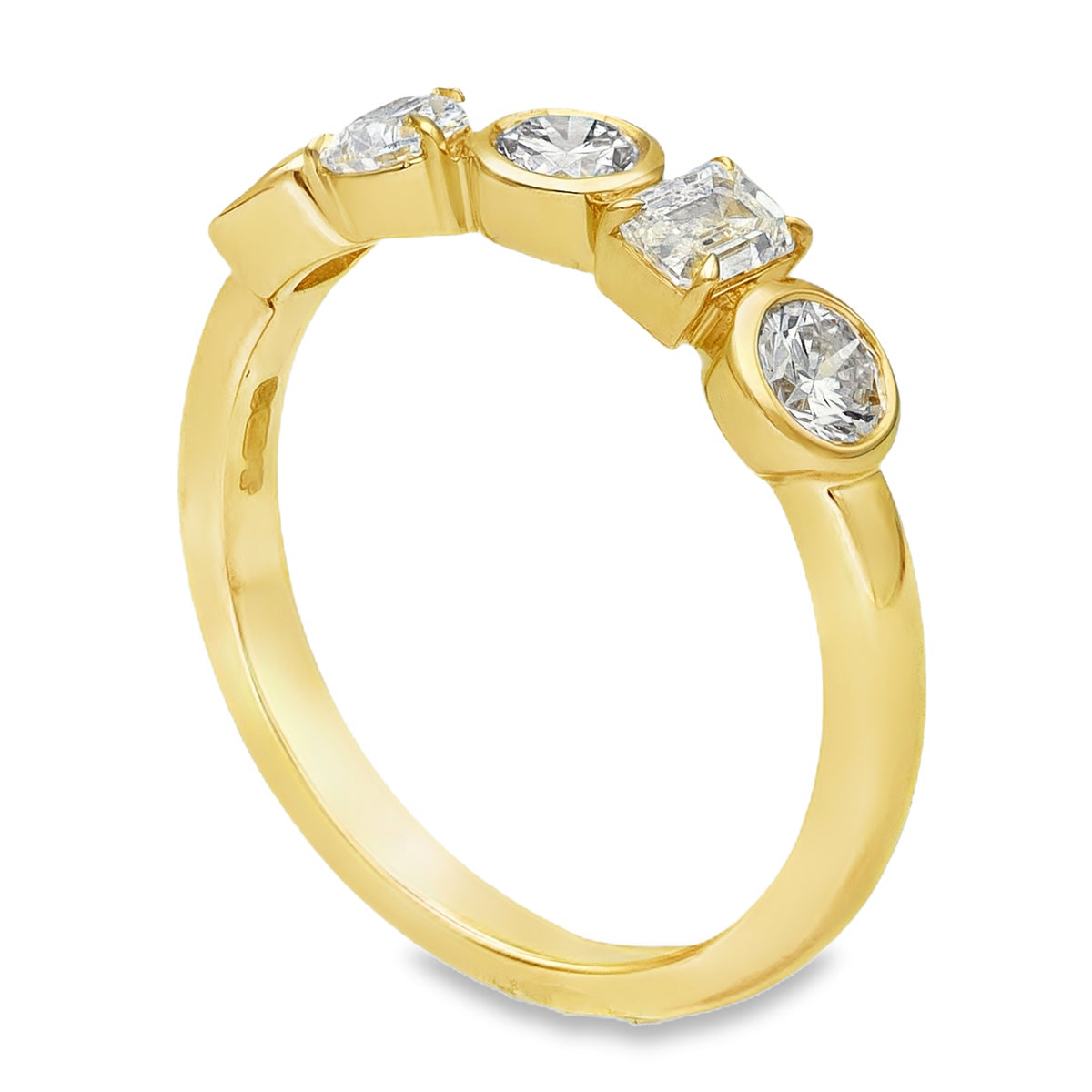 Lab Grown 1.00ct Yellow Gold Certified Diamond Half-Eternity Ring - D-F/VVS-VS