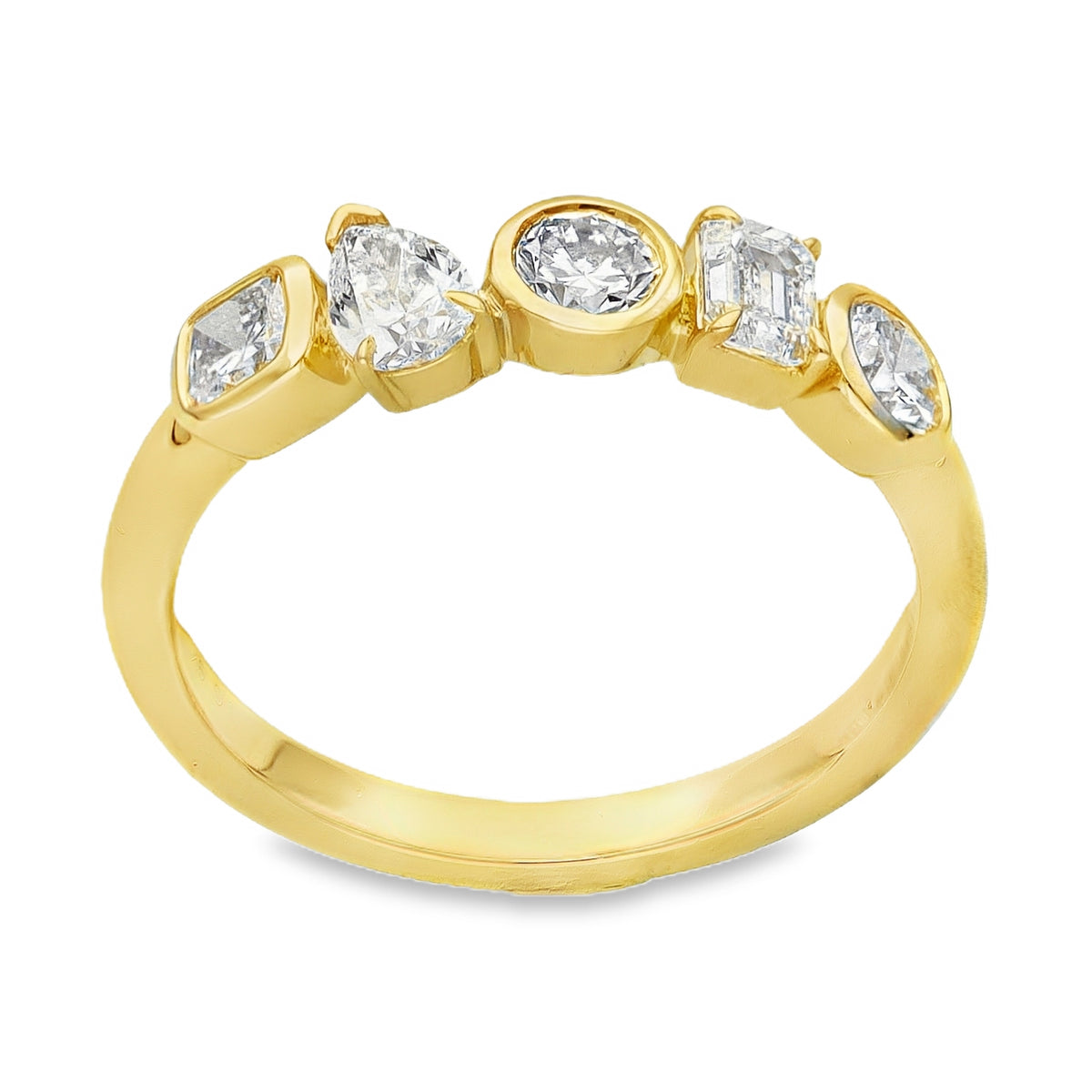 Lab Grown 1.00ct Yellow Gold Certified Diamond Half-Eternity Ring - D-F/VVS-VS