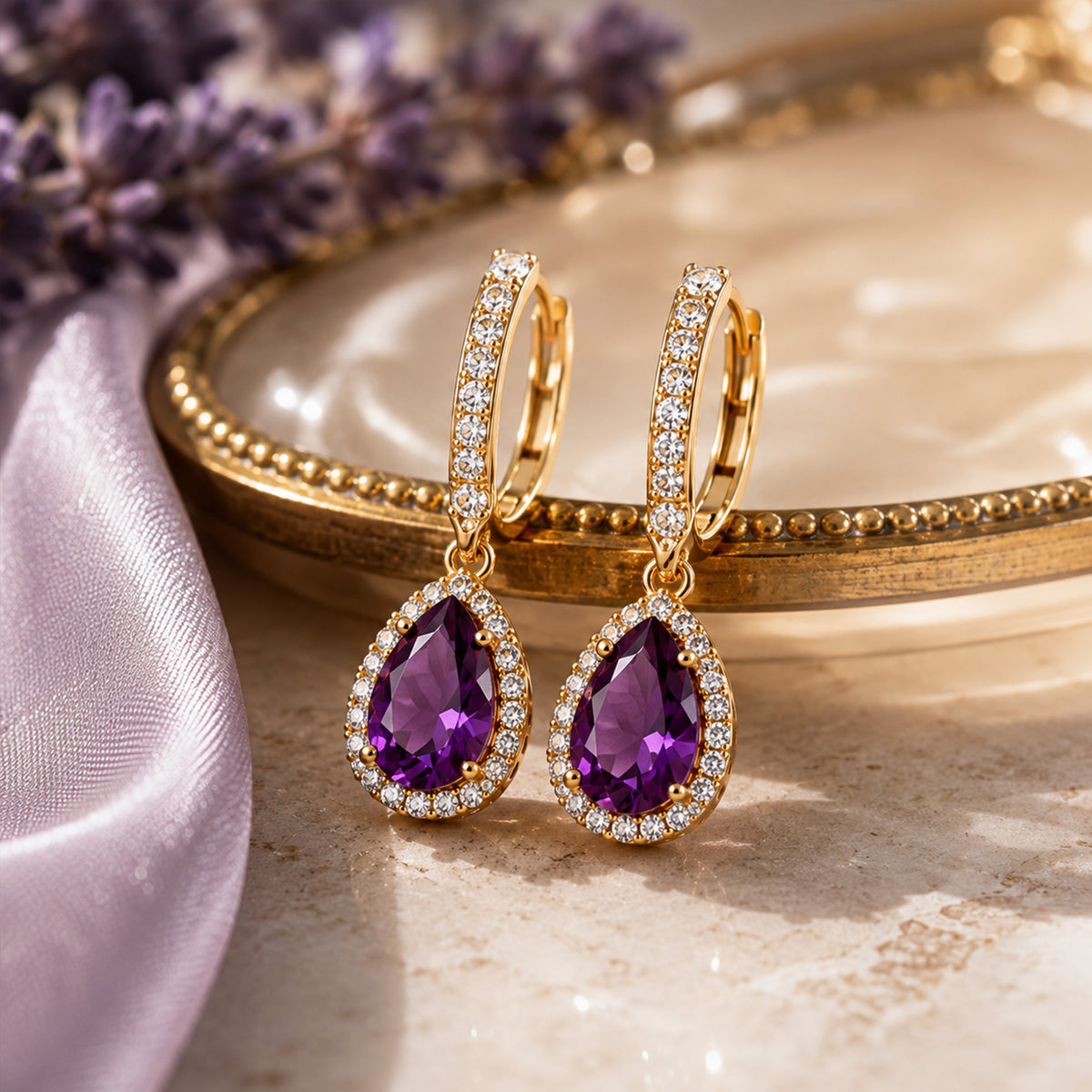 February Birthstone Earrings
