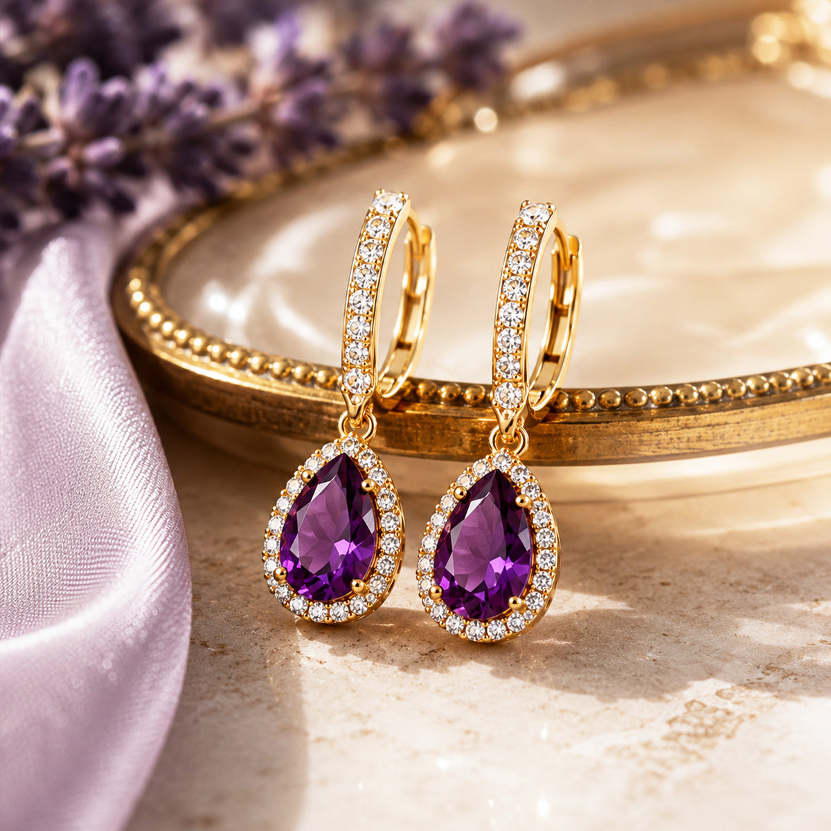 February Birthstone Earrings