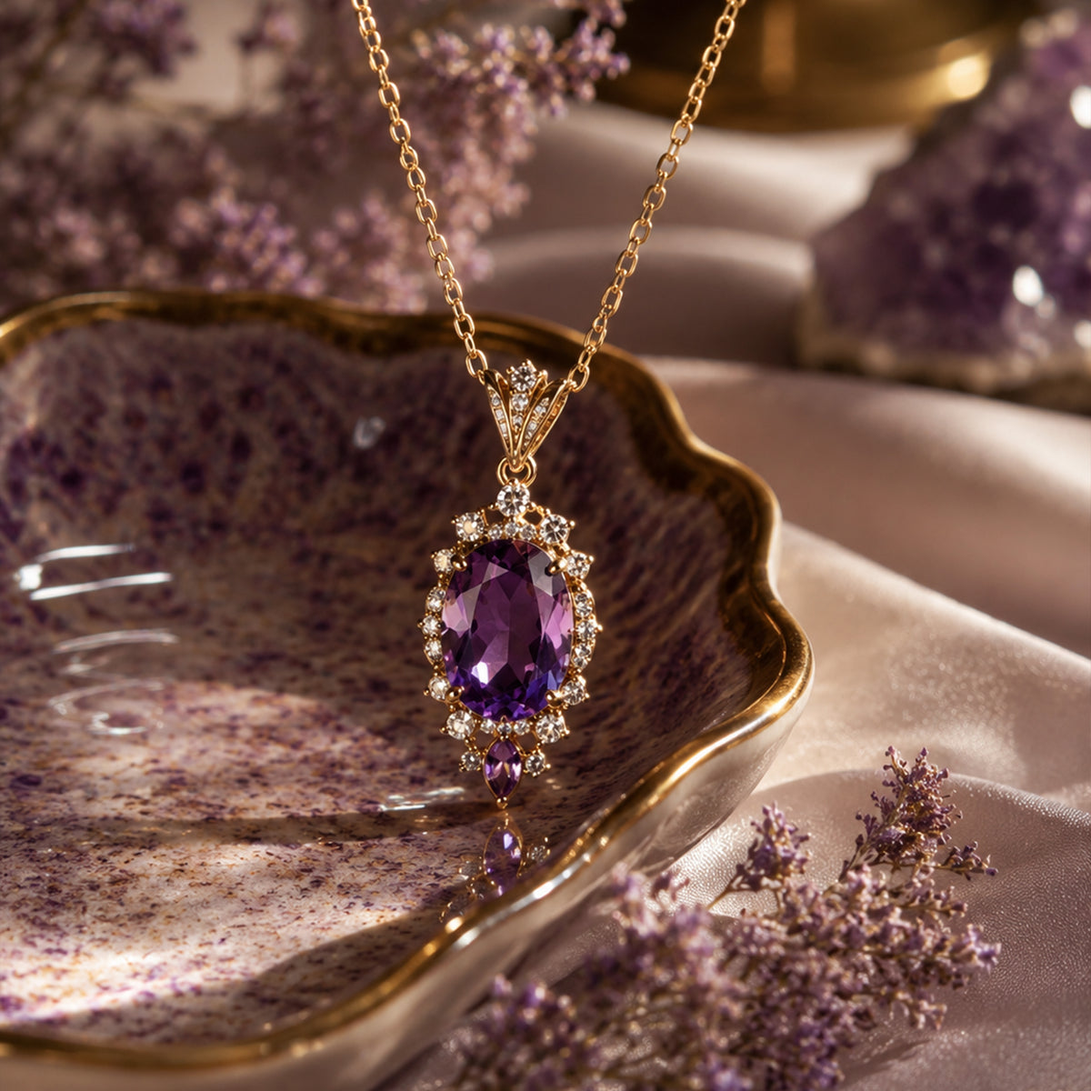 February Birthstone Necklace Pendants