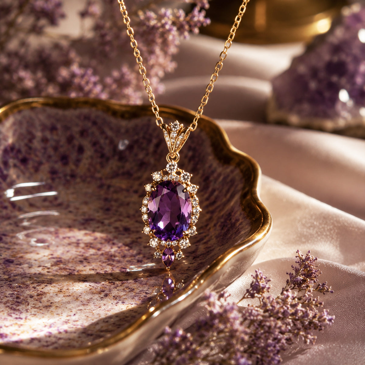 February Birthstone Necklace Pendants
