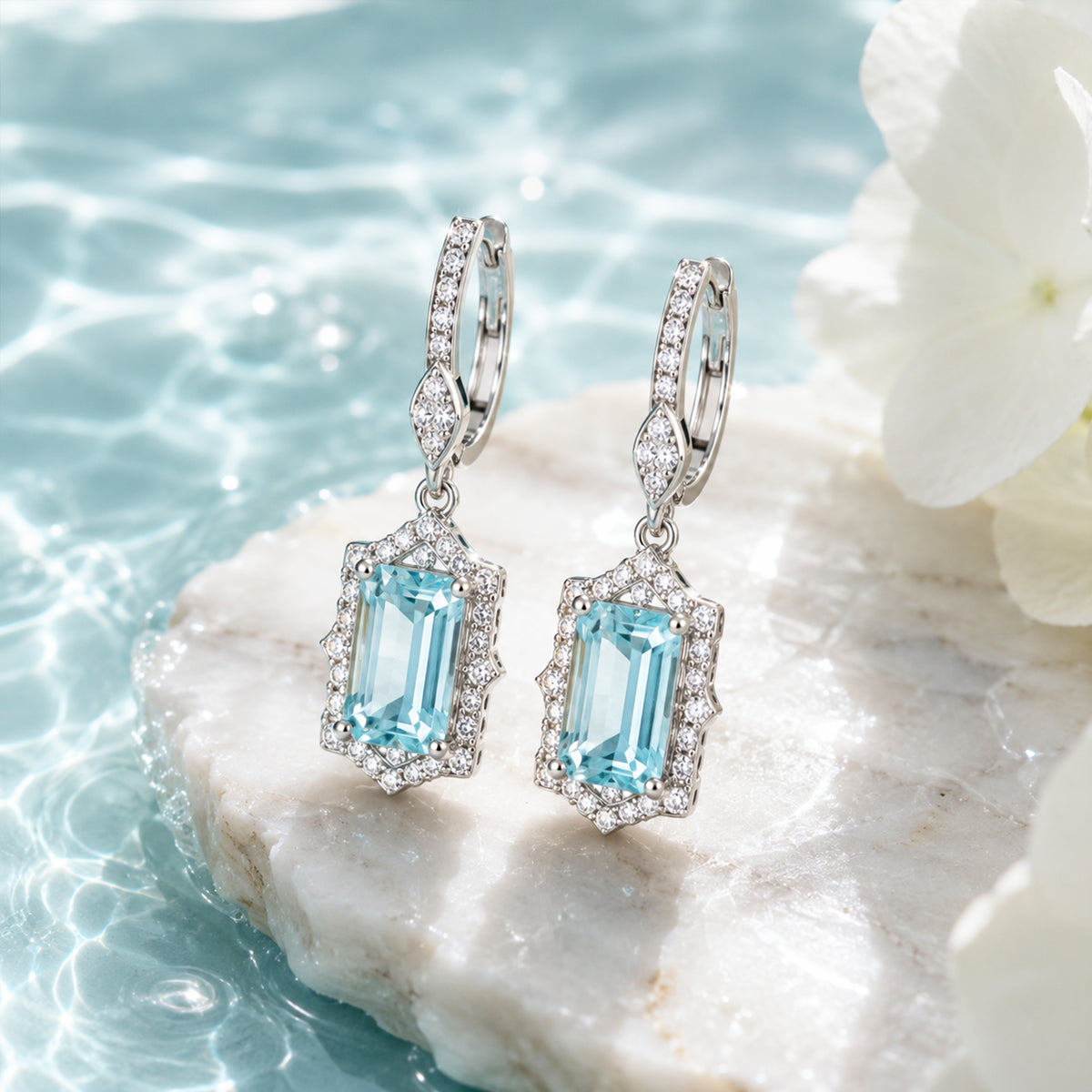 March Birthstone Earrings