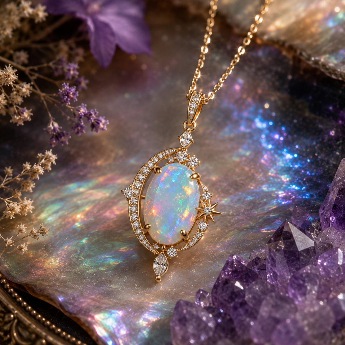 October Birthstone Necklace Pendants
