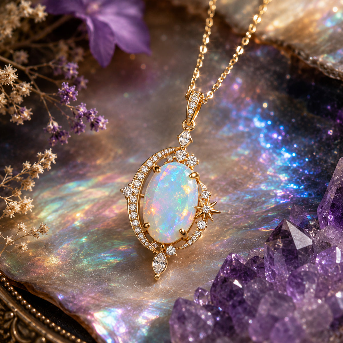 October Birthstone Necklace Pendants