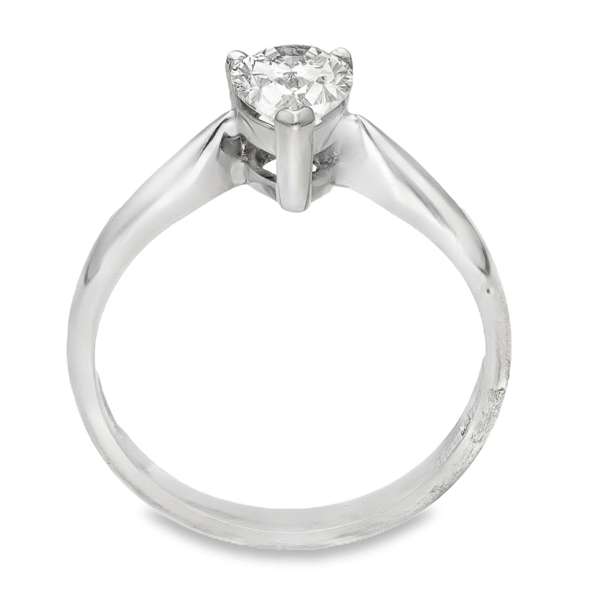 18ct White Gold Pear Diamond Solitaire Engagement Ring - Size M - 0.81ct