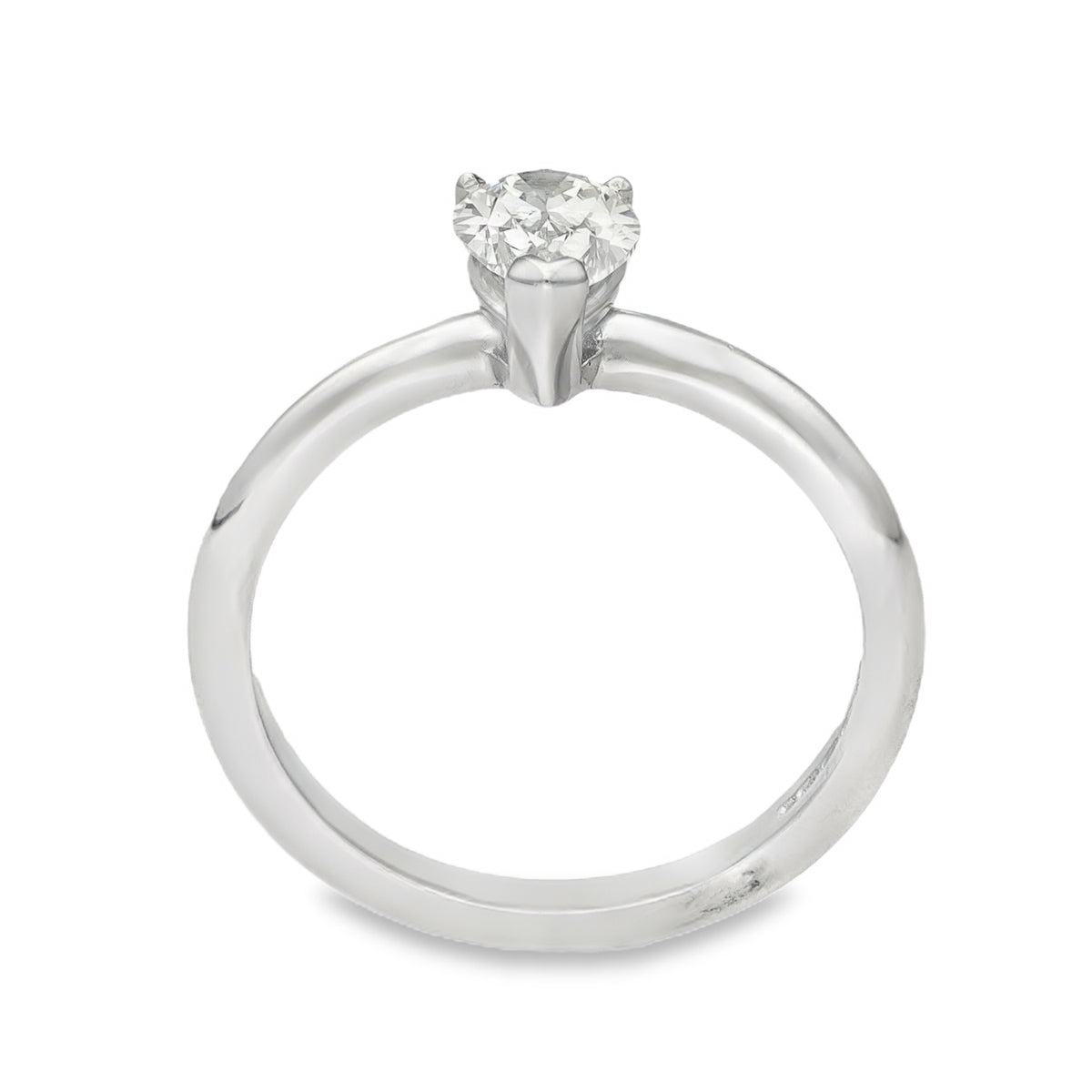 18ct White Gold Pear Diamond Engagement Ring - Size M - 0.80ct