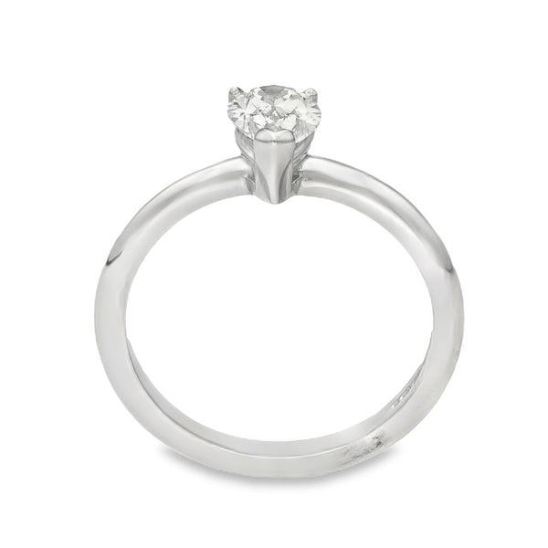 18ct White Gold Pear Diamond Engagement Ring - Size M - 0.80ct