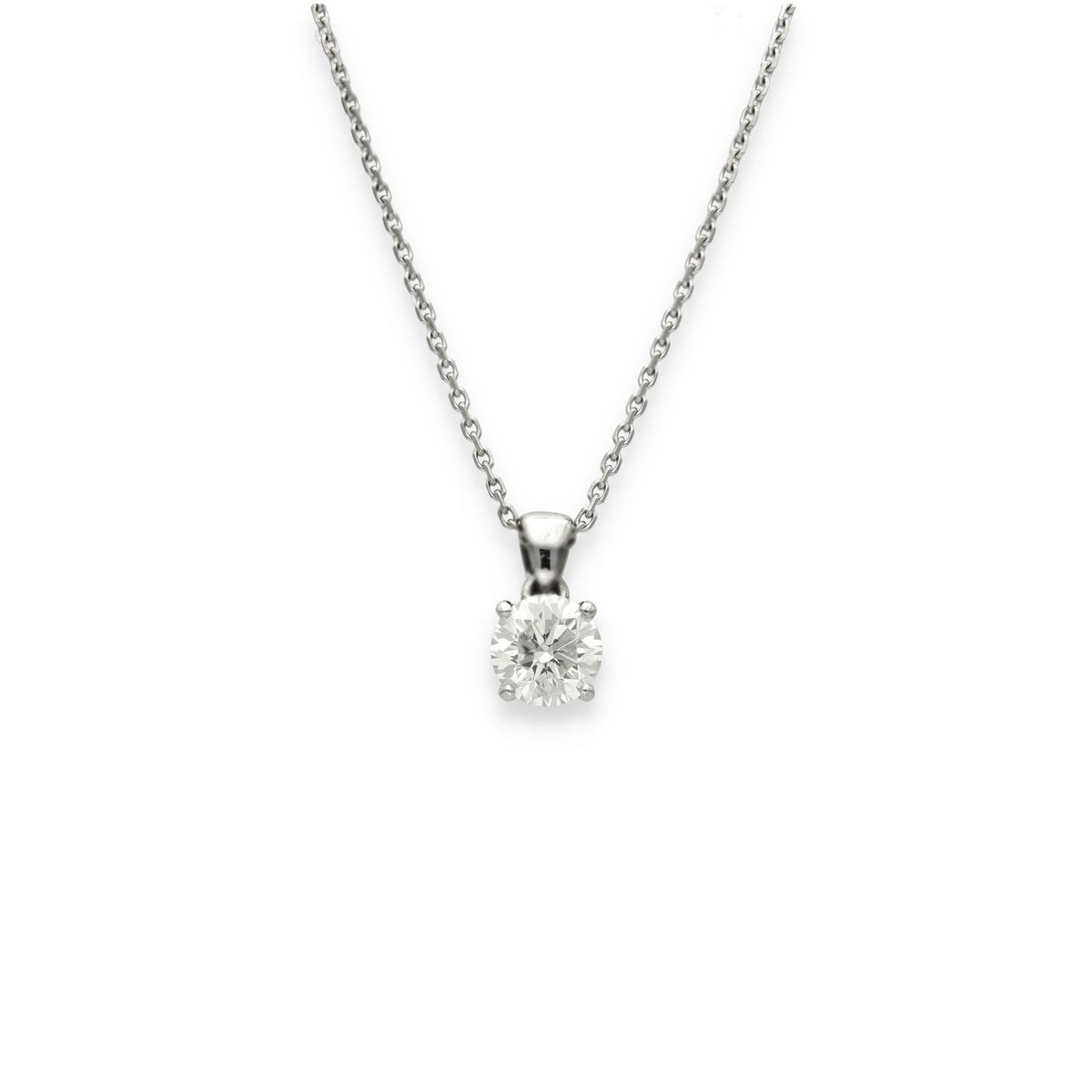 18ct White Gold Diamond Dot Pendant & Necklace - 16/18" - 1.67ct