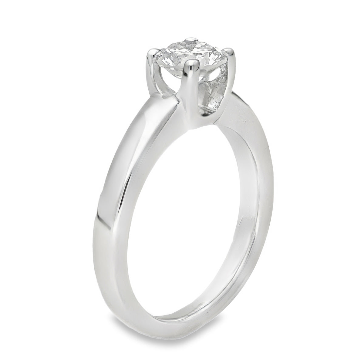 18ct White Gold Diamond Solitaire Engagement Ring - Size H½ - 0.60ct