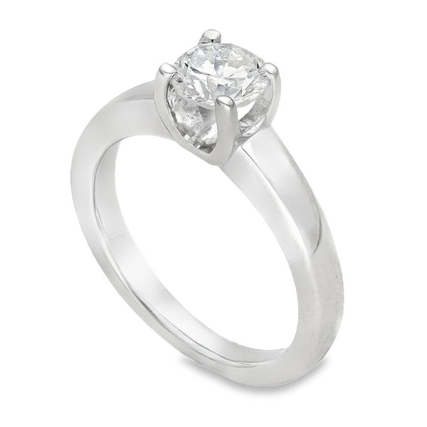 18ct White Gold Diamond Solitaire Engagement Ring - Size H½ - 0.60ct