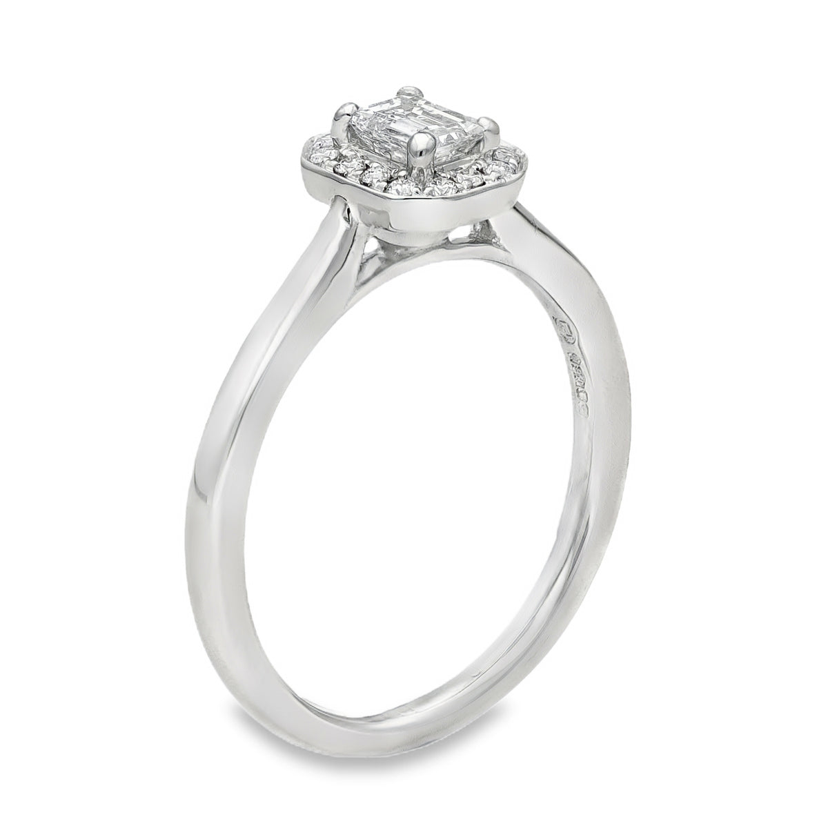 950 Platinum Diamond Cluster Ring - Size M½ - 0.35ct