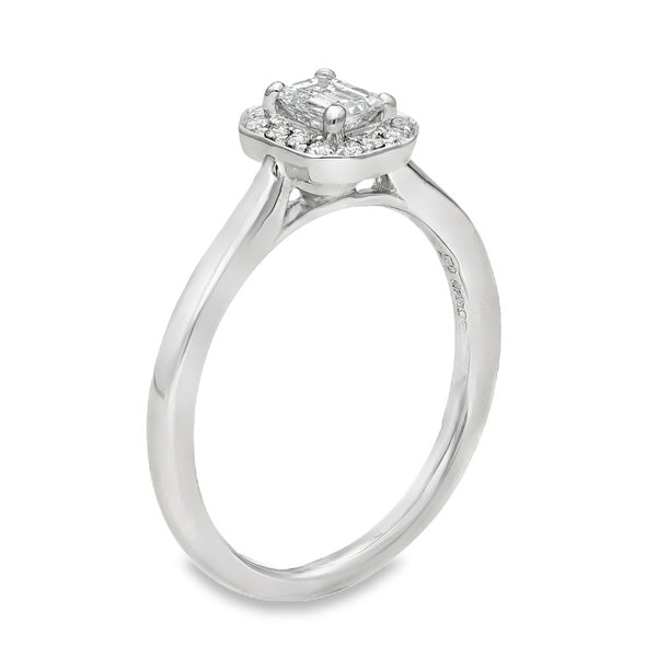 950 Platinum Diamond Cluster Ring - Size M½ - 0.35ct