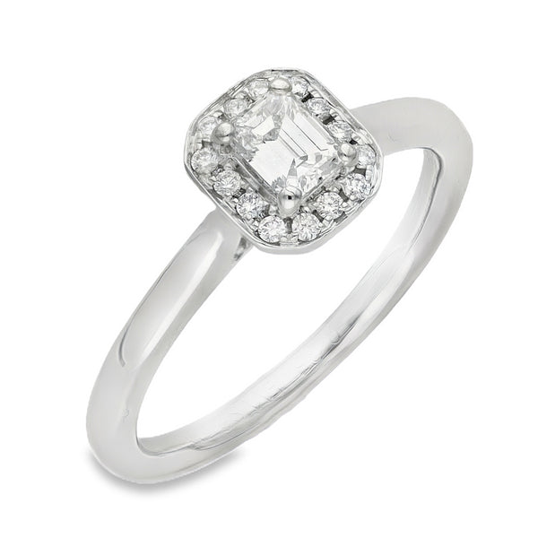 950 Platinum Diamond Cluster Ring - Size M½ - 0.35ct