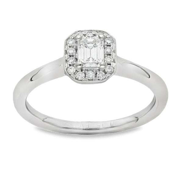 950 Platinum Diamond Cluster Ring - Size M½ - 0.35ct