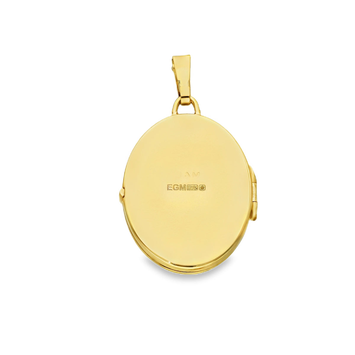 9ct Yellow Gold Engraved Oval Locket - 17x23x3mm - 3.1g