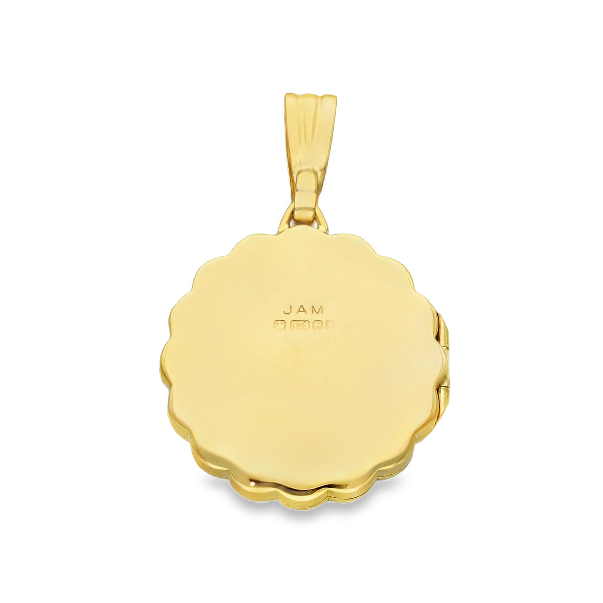 9ct Yellow Gold Round Floral Engraved Locket - 21x24x4.5mm -3.5g