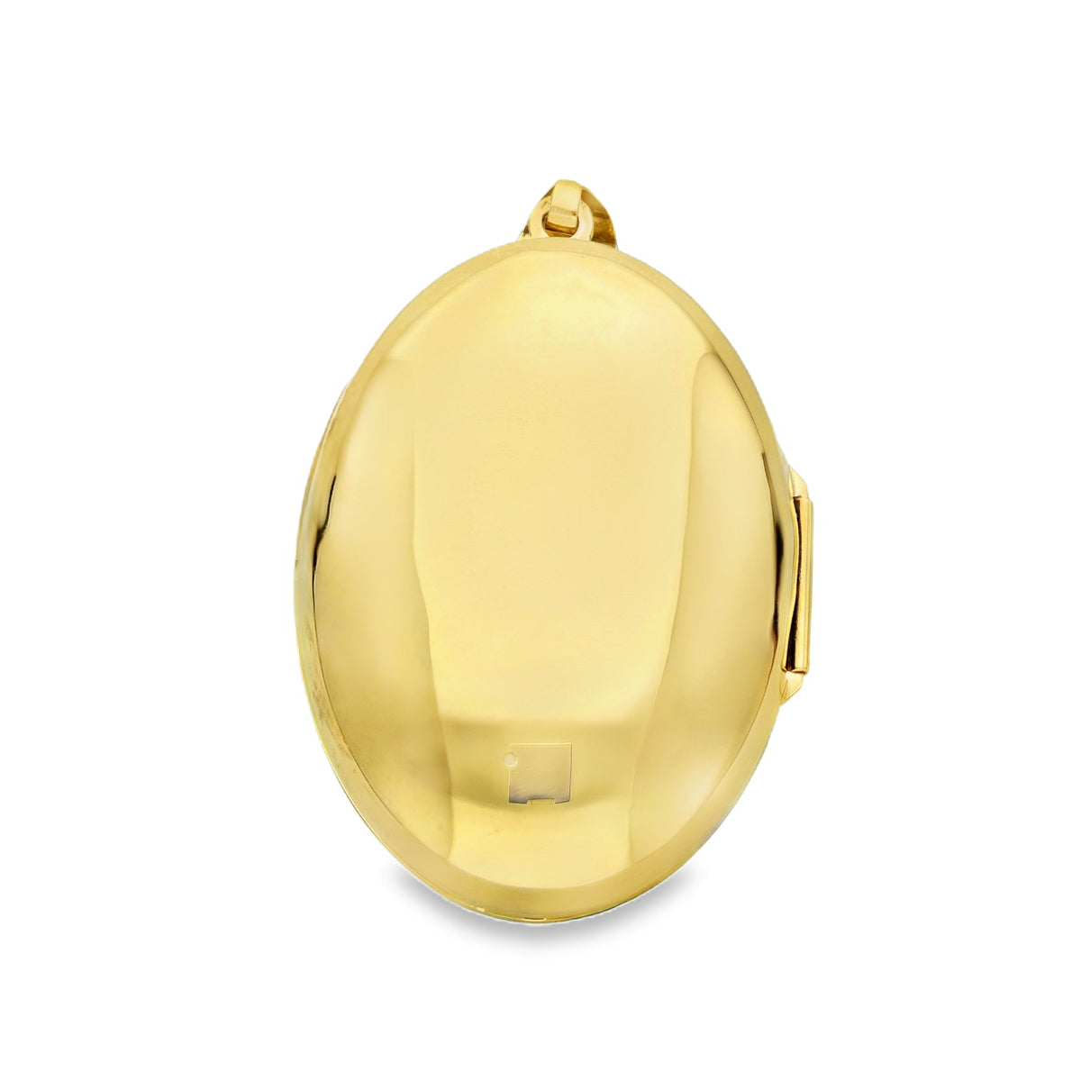 9ct Yellow Gold Oval Flower & Feather Bulb Locket -27x41mm -6.1g
