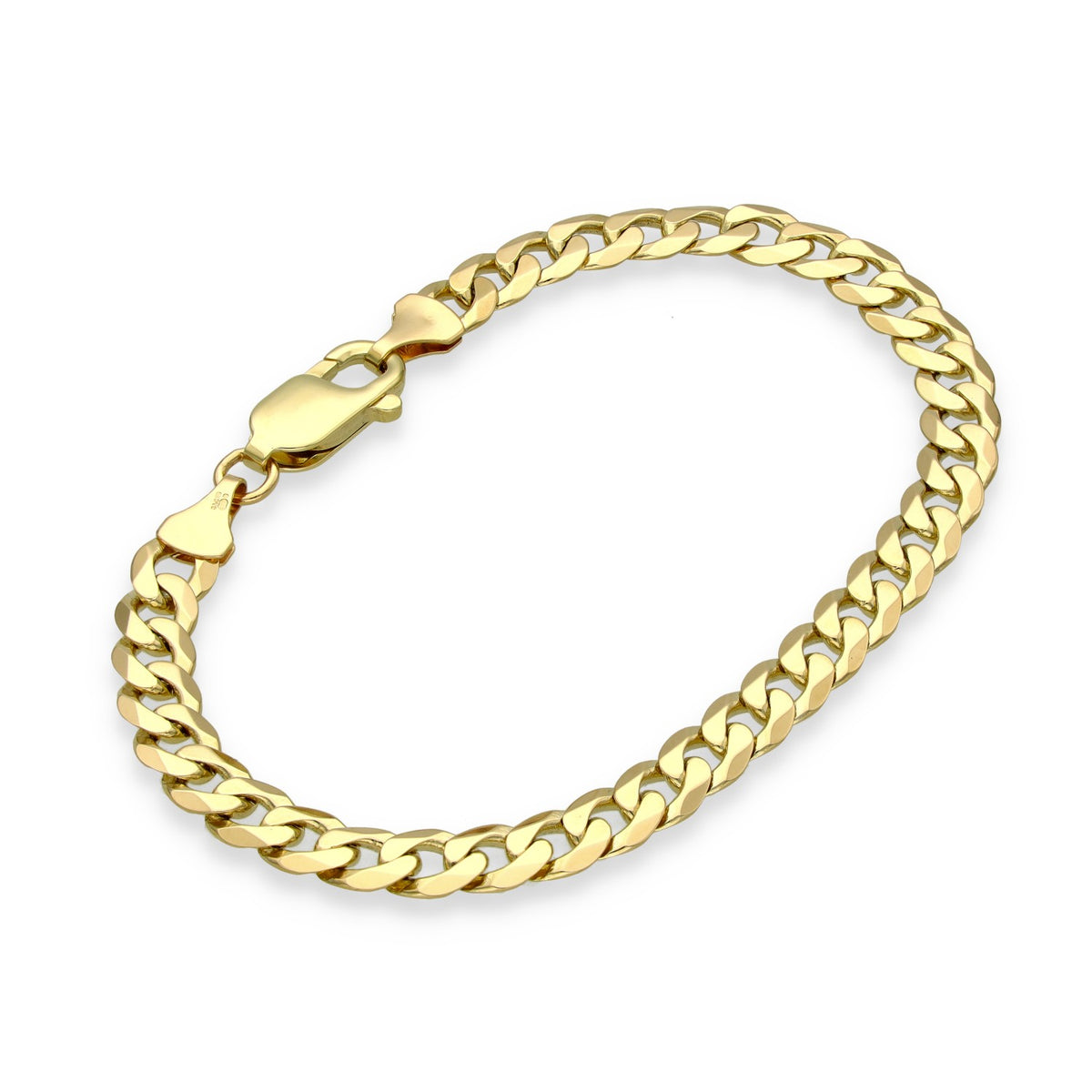 9ct Yellow Gold Oval Curb Bracelet - 7.5" - 10.3g