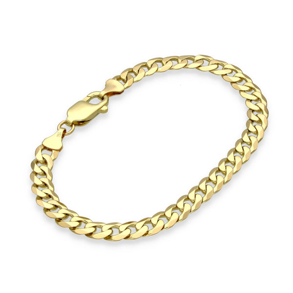 9ct Yellow Gold Oval Curb Bracelet - 7.5" - 10.3g
