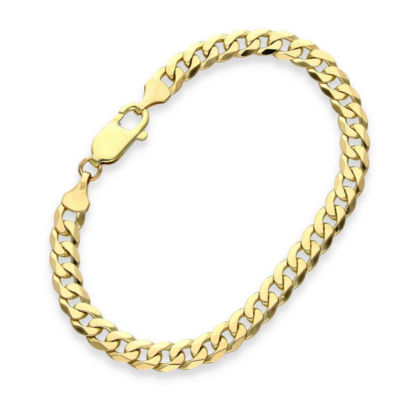 9ct Yellow Gold Oval Curb Bracelet - 7.5" - 10.3g