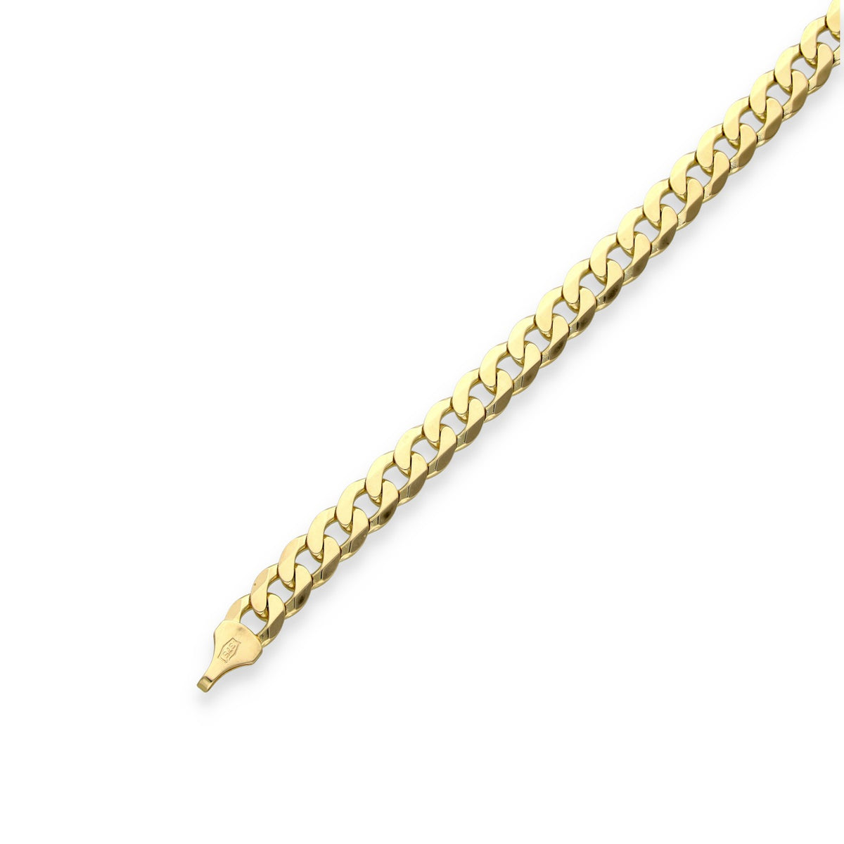 9ct Yellow Gold Oval Curb Bracelet - 7.5" - 10.3g