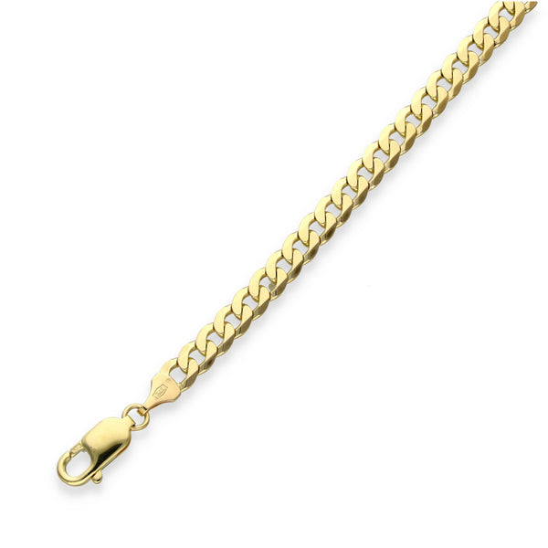 9ct Yellow Gold Oval Curb Bracelet - 7.5" - 10.3g