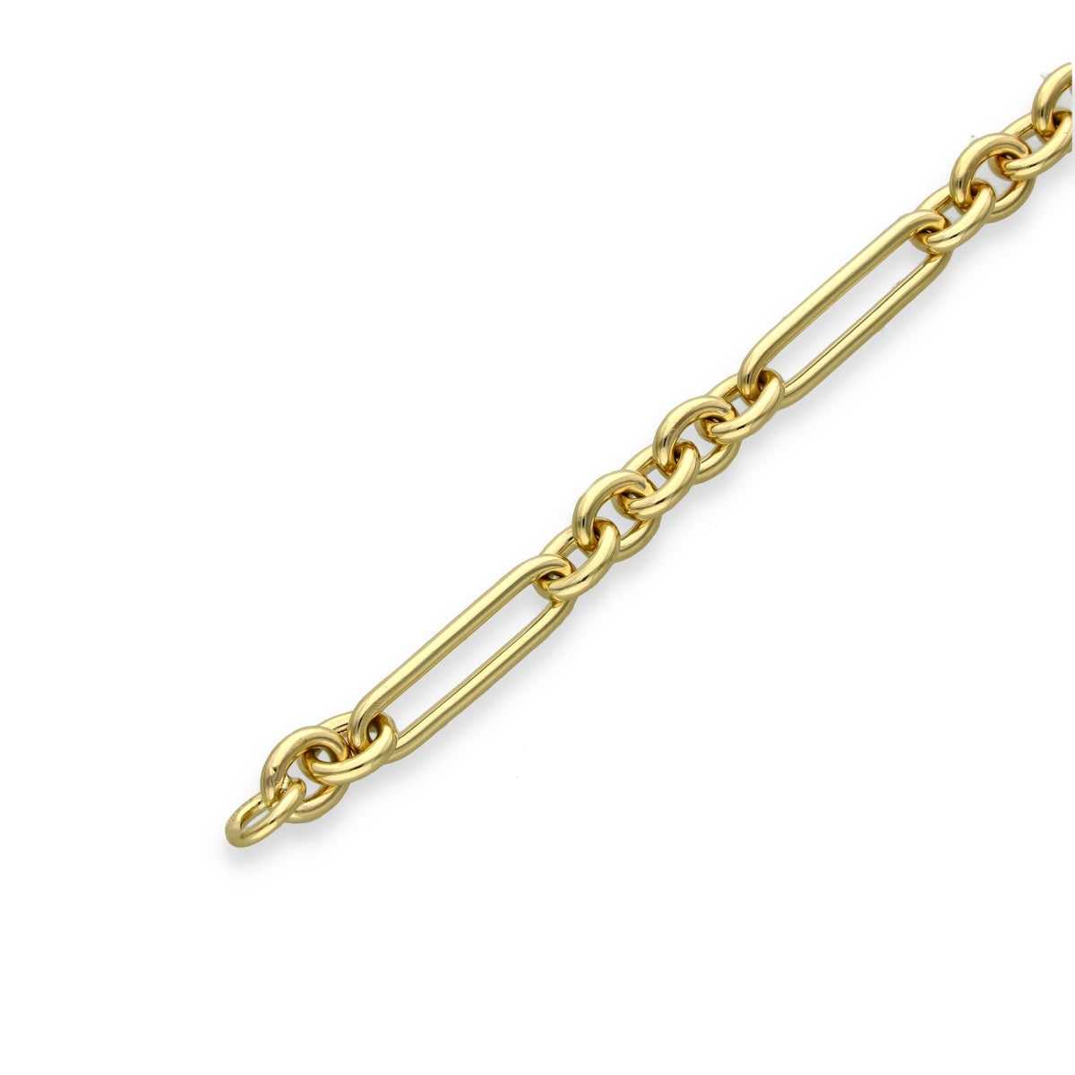 9ct Yellow Gold Heavy Figaro Bracelet - 8" - 19.9g
