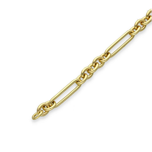 9ct Yellow Gold Heavy Figaro Bracelet - 8" - 19.9g