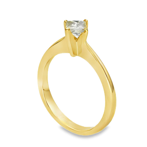 18ct Yellow Gold Diamond Solitaire Engagement Ring - Size M - 0.45ct