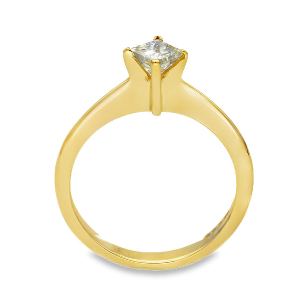 18ct Yellow Gold Diamond Solitaire Engagement Ring - Size M - 0.45ct